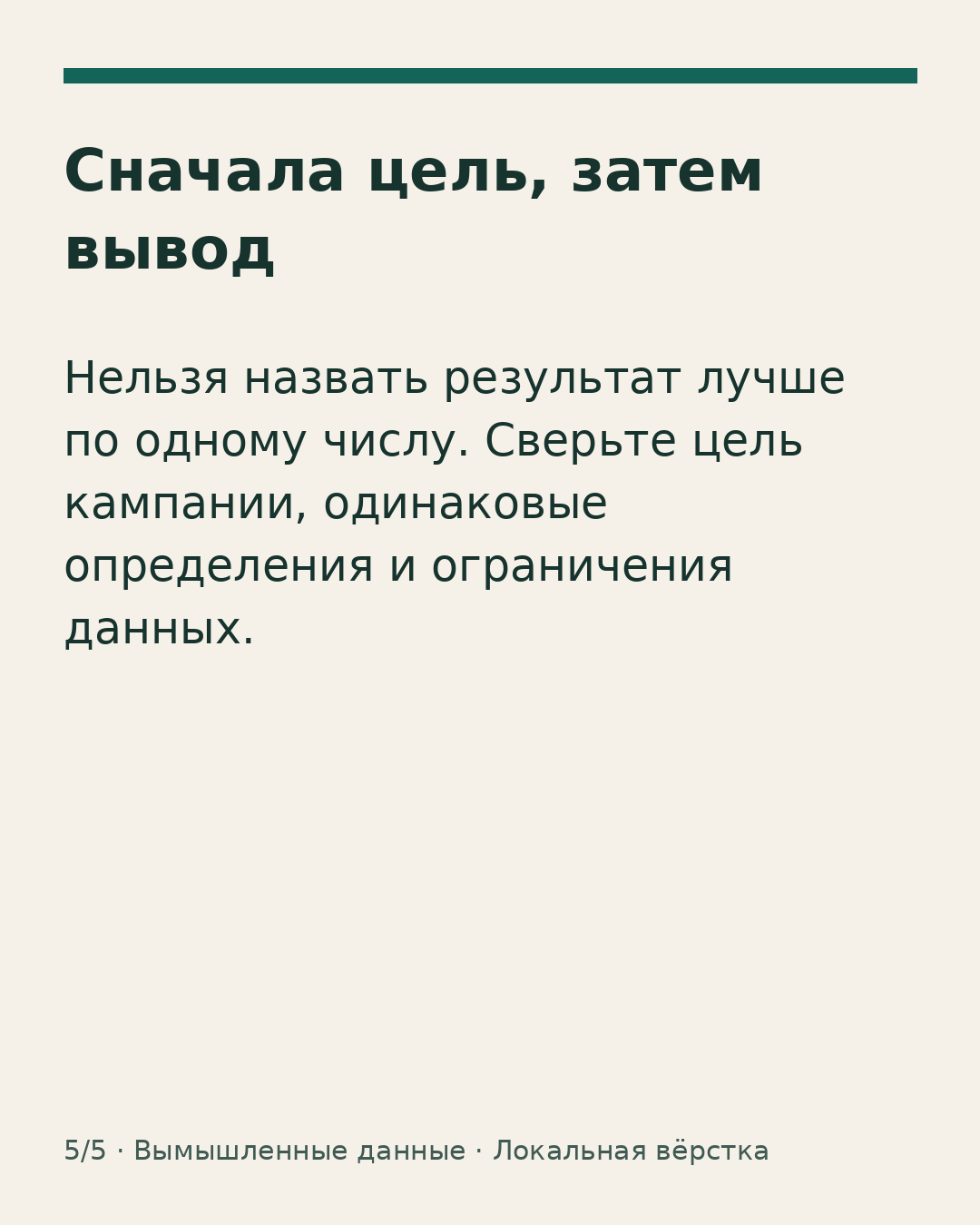 Вывод: нельзя назвать результат лучше по одному числу; сначала цель и определения